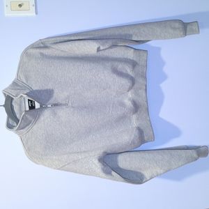 Gray half zip fleece sweater